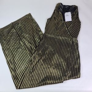 SABINA MUSAYEV Black Gold Striped Maxi Dress - S